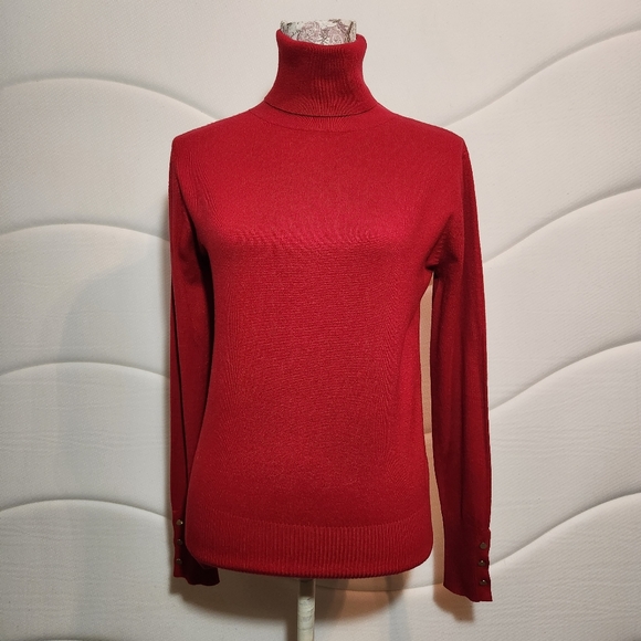 NEW Basic Milano Turtleneck Red Sweater Size S - Picture 1 of 8